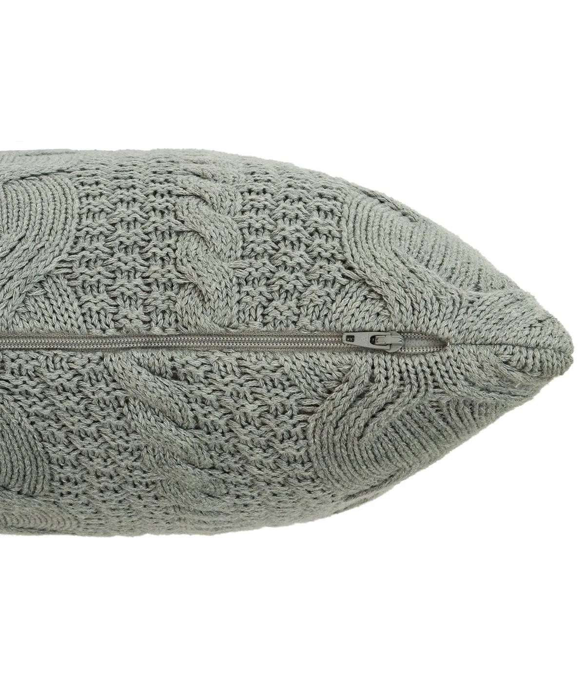 Classical- Grey Cotton Knitted Decorative Cushion Cover (18" x 18")