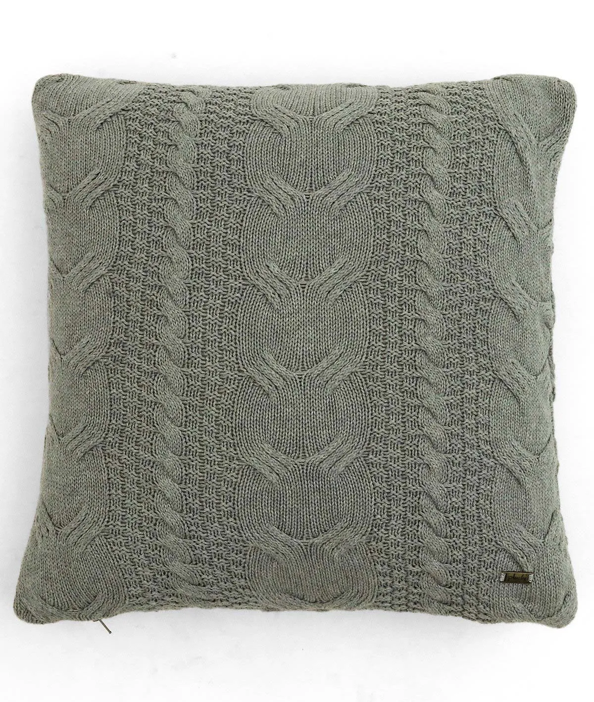 Classical- Grey Cotton Knitted Decorative Cushion Cover (18" x 18")