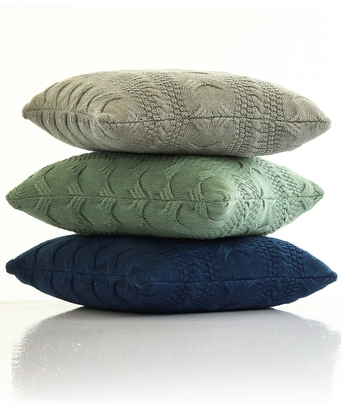 Classical- Grey Cotton Knitted Decorative Cushion Cover (18" x 18")