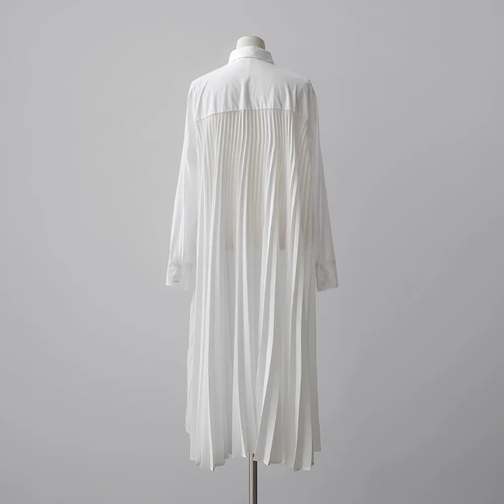 Classy Women Plus Sizes Pleated Long Shirt Dresses