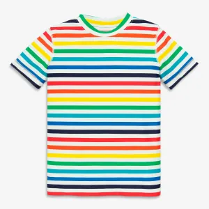 Clearance short sleeve rash guard in rainbow stripe