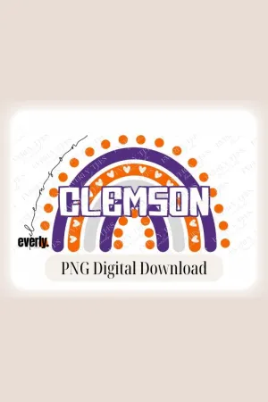 Clemson University Rainbow Design PNG Download
