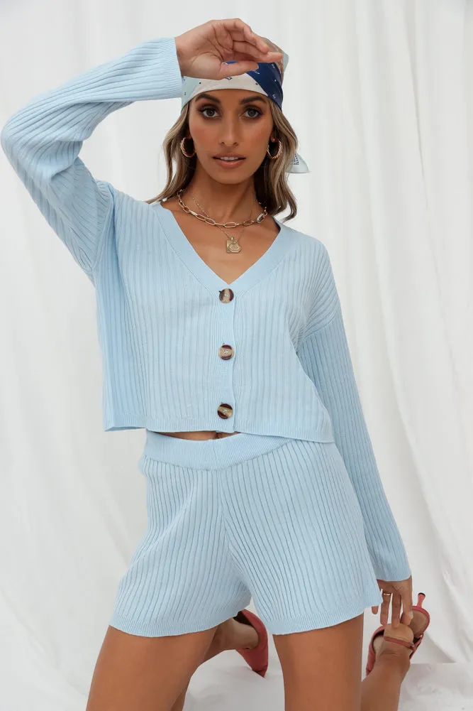 Close Your Eyes Knit Set Sky Blue