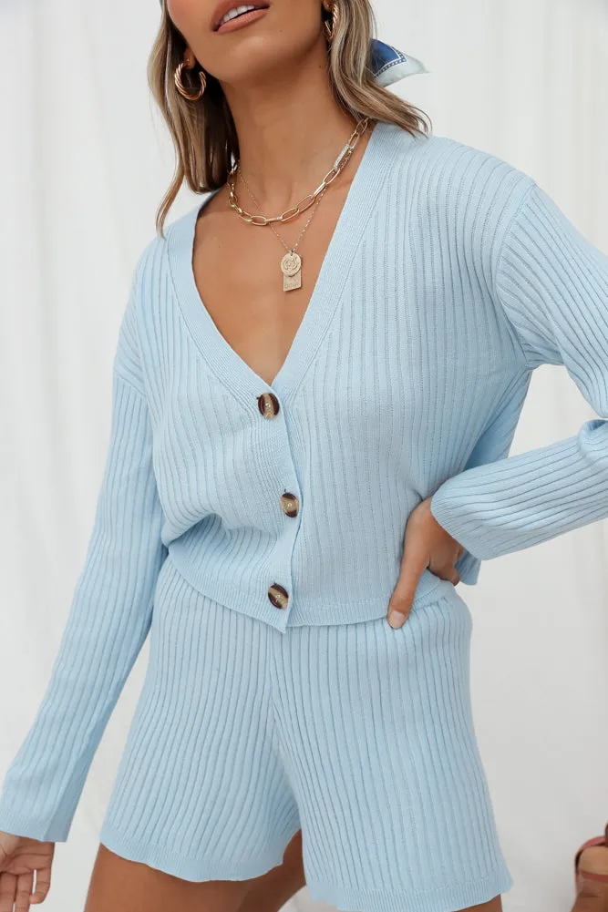Close Your Eyes Knit Set Sky Blue