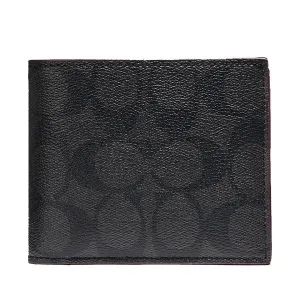 Coach Compact ID Wallet In Signature Canvas Men Wallet
