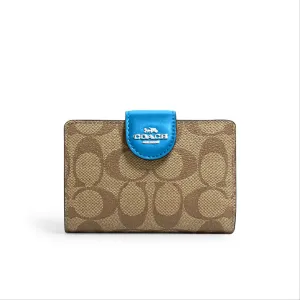 Coach Medium Corner Zip Wallet In Signature Canvas