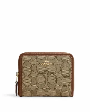 Coach Women's Small Zip Around Wallet In Signature Jacquard