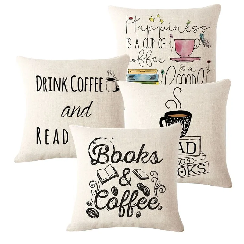 Coffee Books Cushion Case