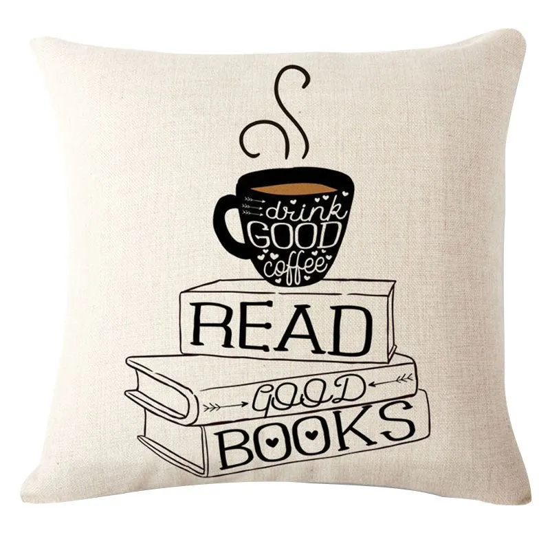 Coffee Books Cushion Case