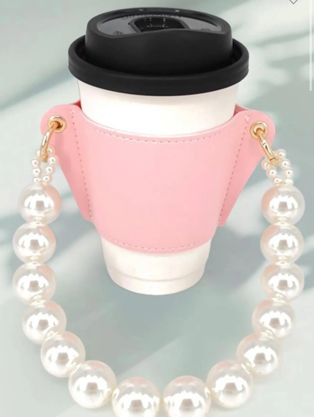 Coffee Cup Sleeve With Resin Chain Strap