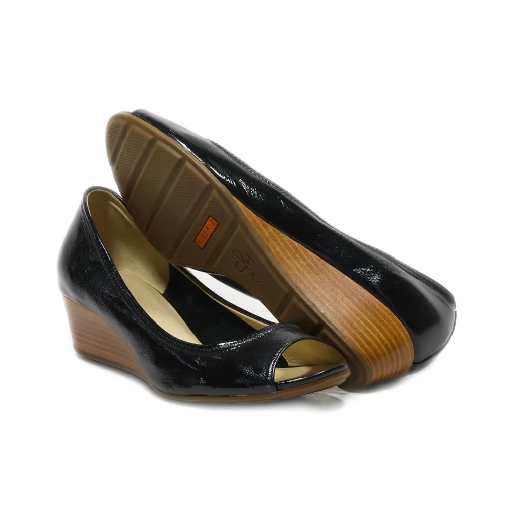 Cole Haan Peep Toe Leather Blue Colour For Women