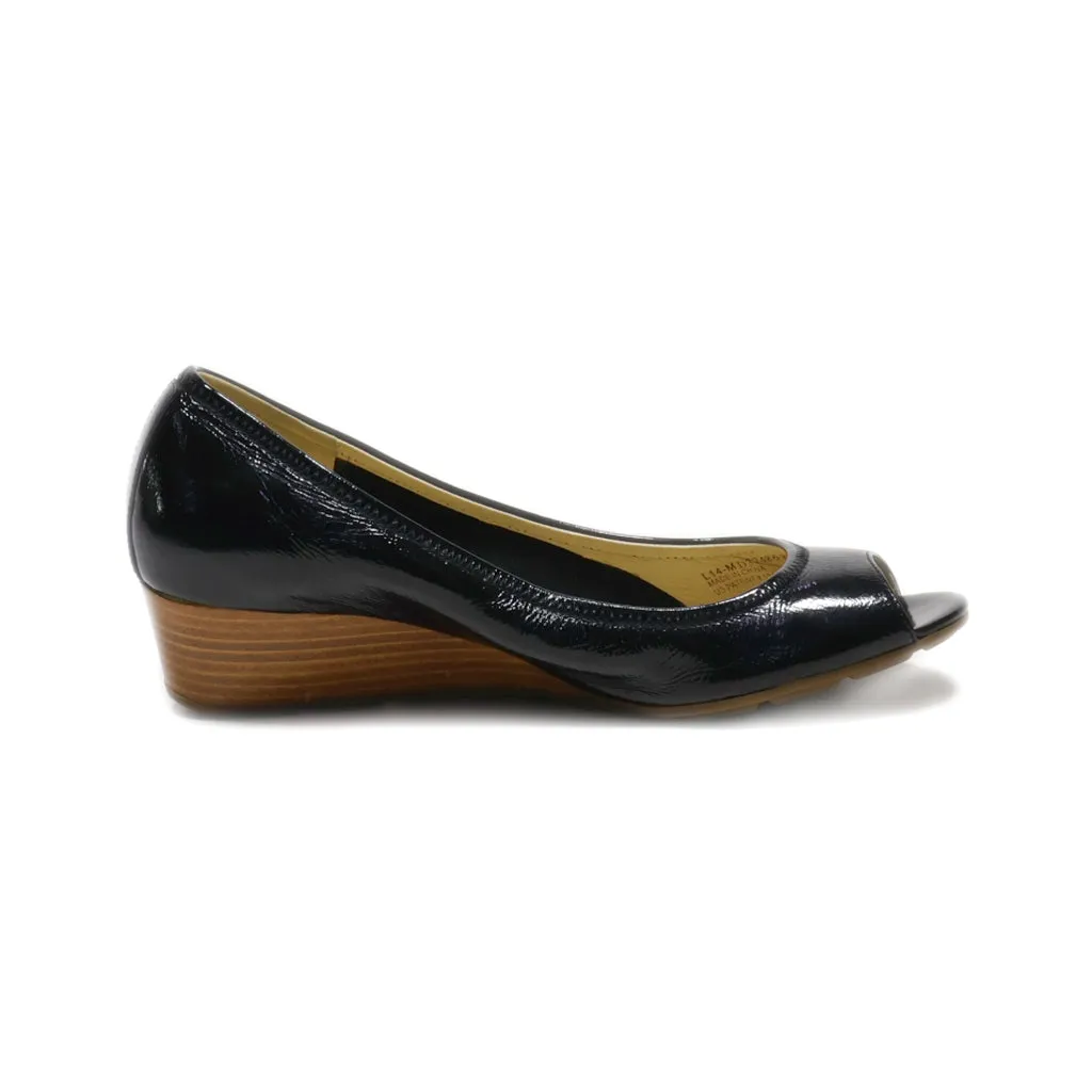 Cole Haan Peep Toe Leather Blue Colour For Women