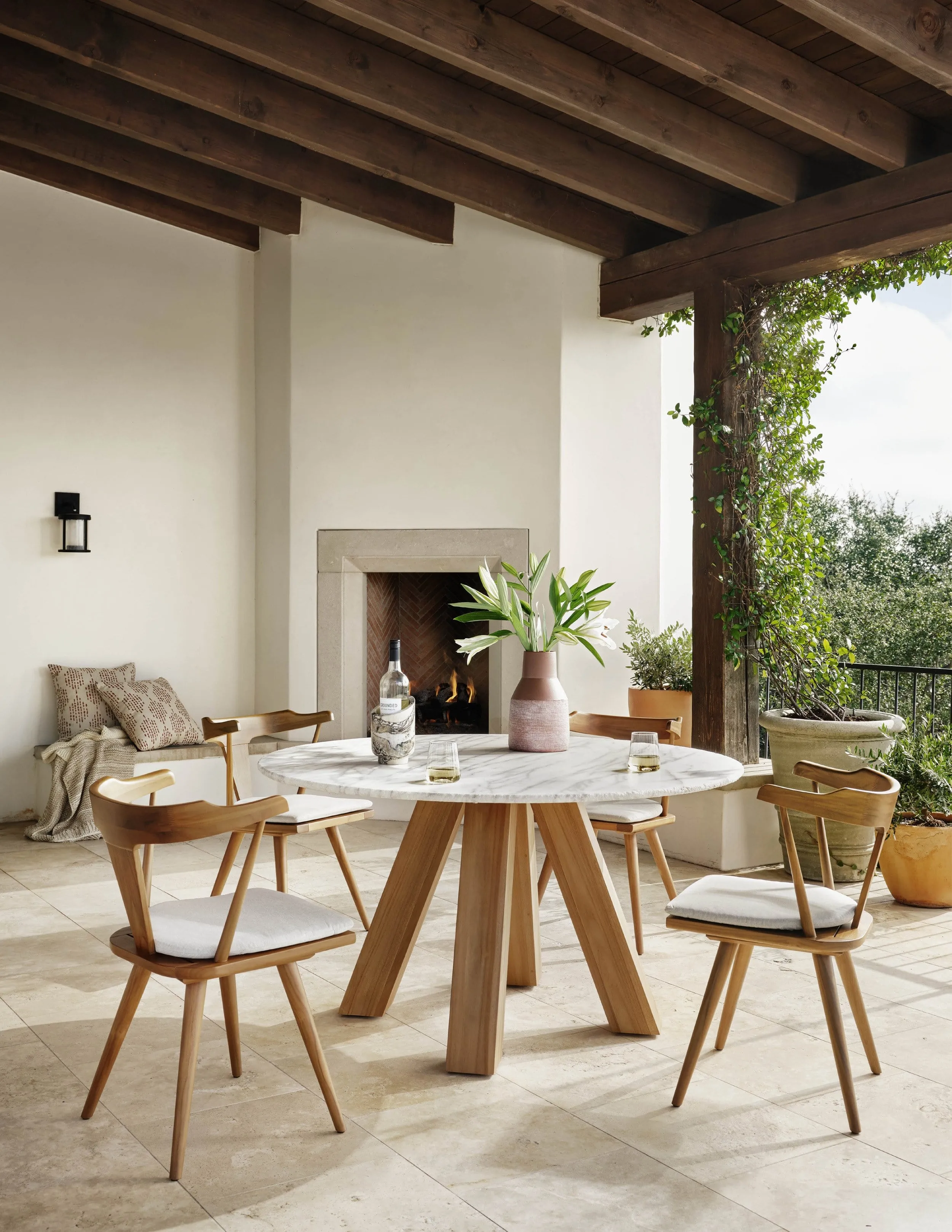 Coleson Outdoor Dining Chair, Stone Grey, Set of 2