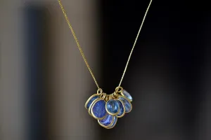 Colette Cluster with Gold Drops, Kyanite and Tanzanite Necklace