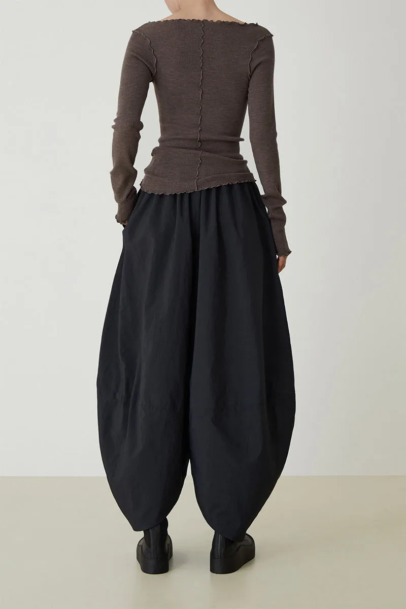 Collar Wool Pop-up Knit Top