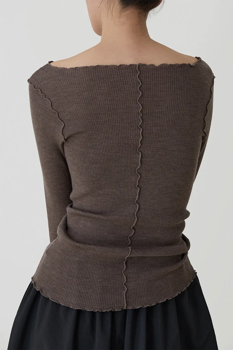 Collar Wool Pop-up Knit Top