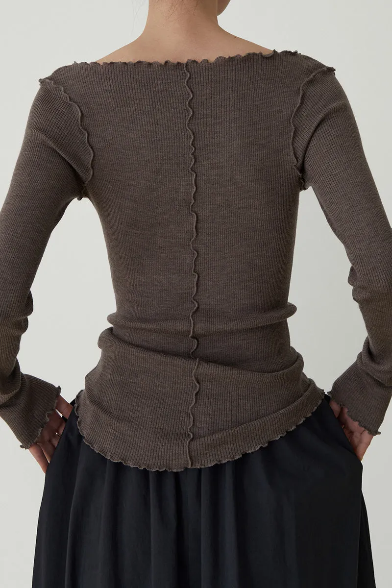 Collar Wool Pop-up Knit Top