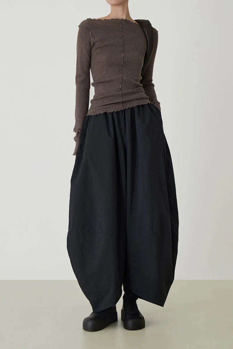 Collar Wool Pop-up Knit Top