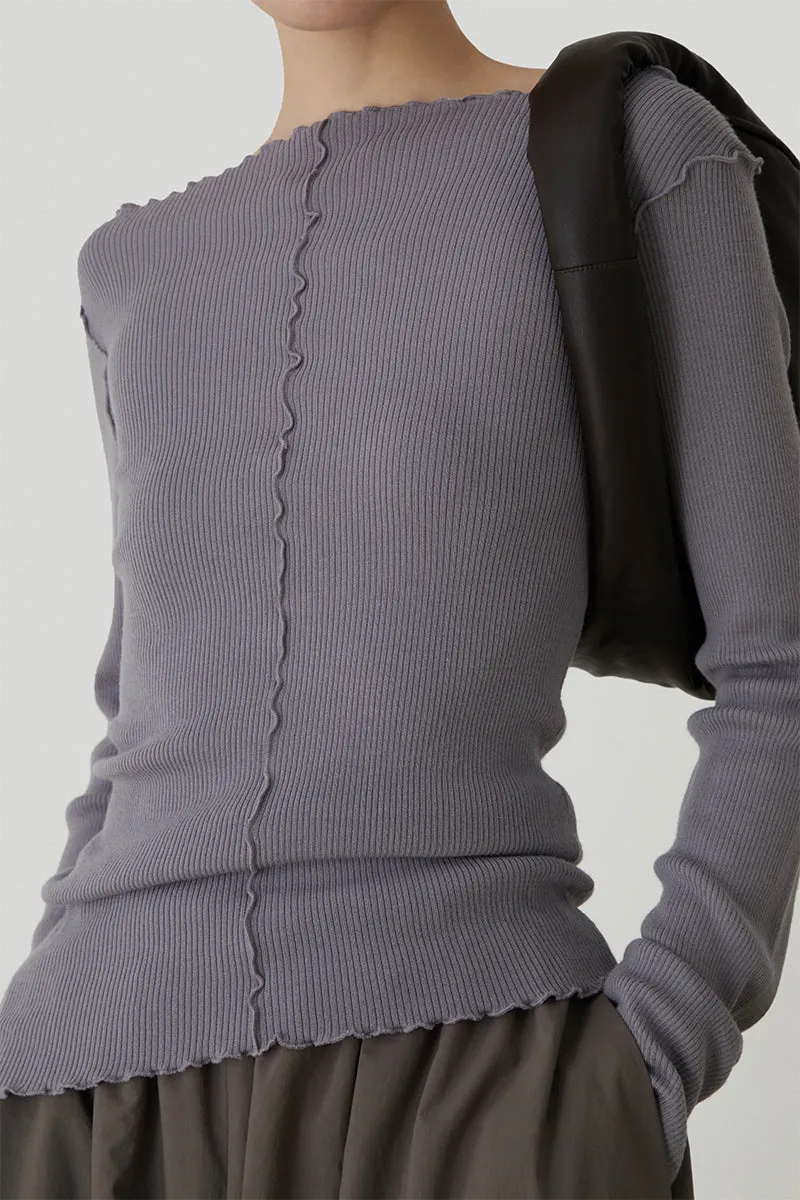 Collar Wool Pop-up Knit Top