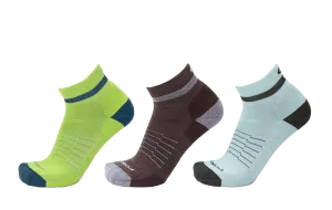 Color Block Extra Light 1/4 Crew 3-Pack : Super Lime- Chestnut - Mint