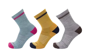 Color Block Extra Light 3/4 Crew 3-Pack : Ocean - Mustard - Stone
