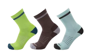 Color Block Extra Light 3/4 Crew 3-Pack : Super Lime- Chestnut - Mint