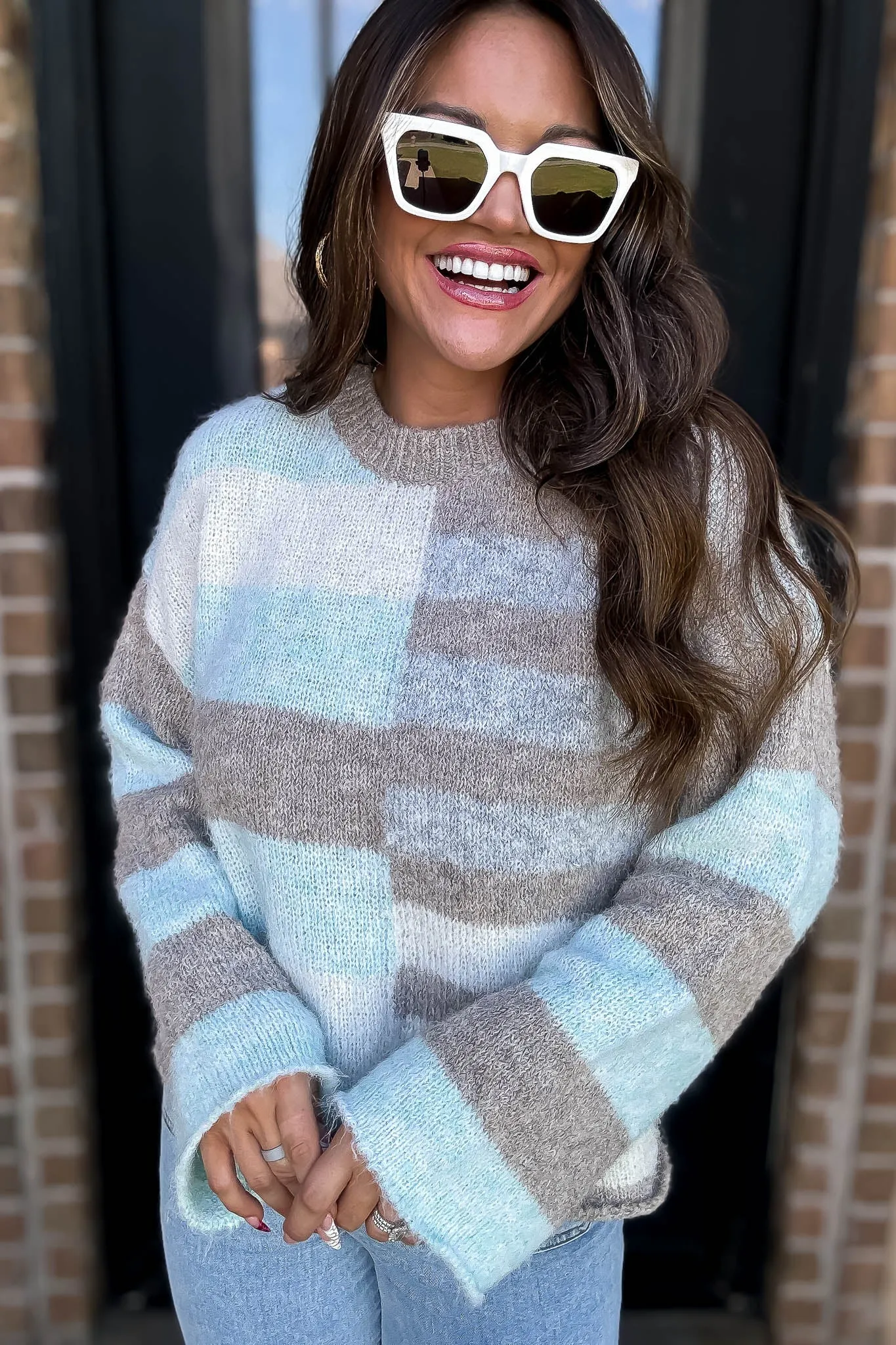 Color Block Long Sleeve Sweater Top