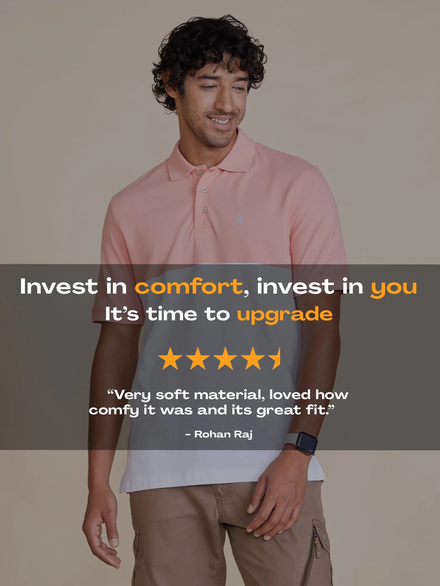 Color Block Polo T-Shirt Pink