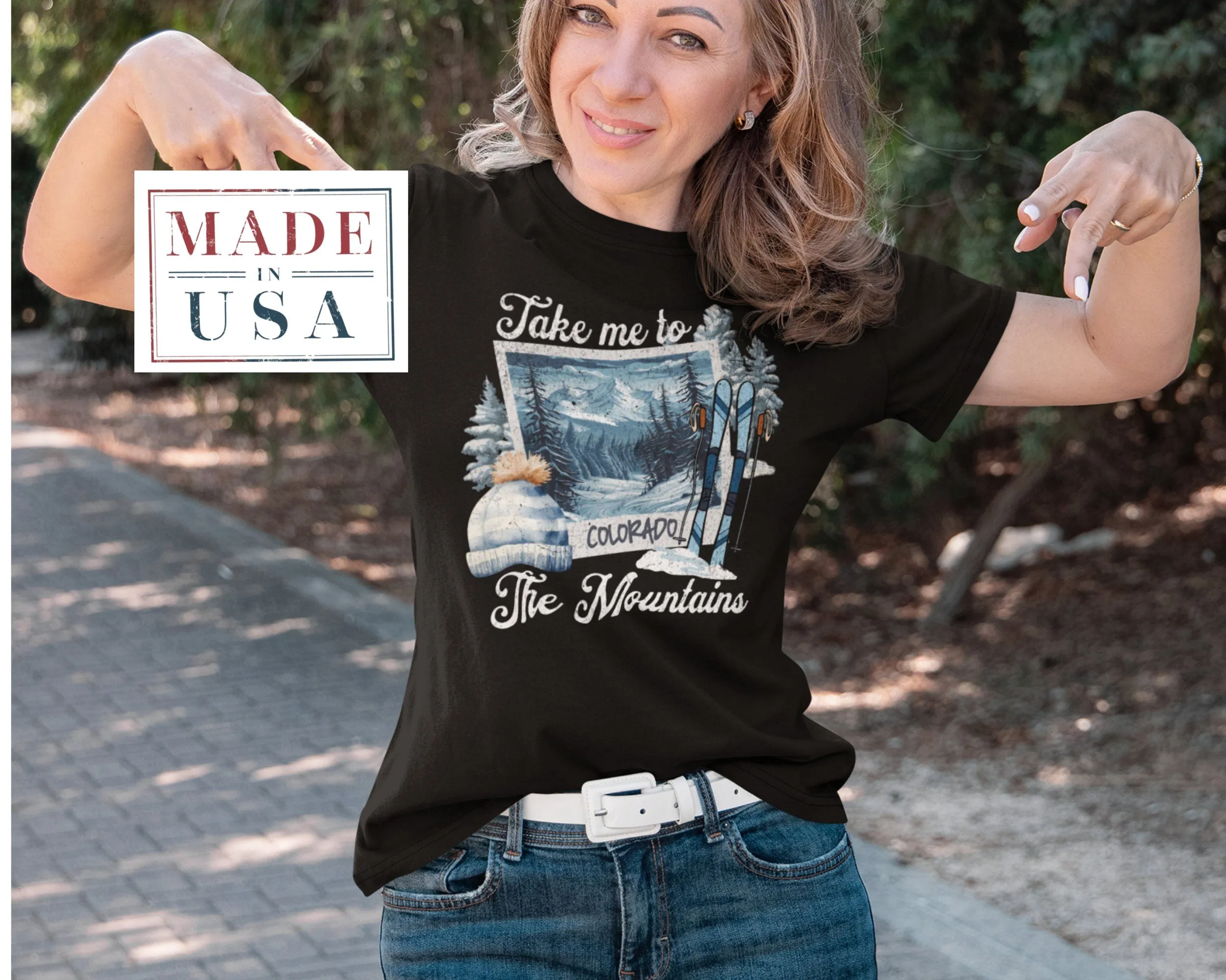 Colorado Winter Skiing T-Shirt, Mountain Ski Gear Tee, Colorado Souvenir Shirt, Winter Sport Shirt, Snowy Mountains Tee, Ski Trip Sweatshirt