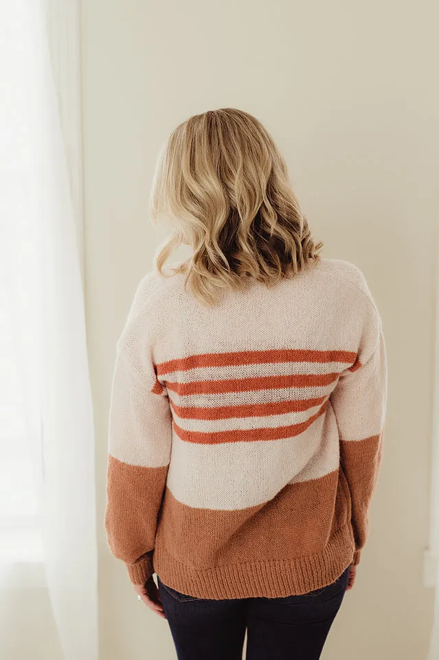 Colorblock Striped Cardigan