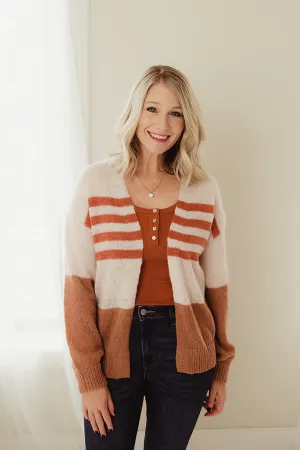 Colorblock Striped Cardigan