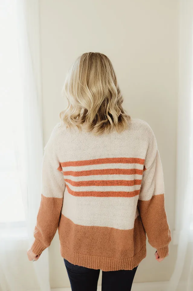 Colorblock Striped Cardigan