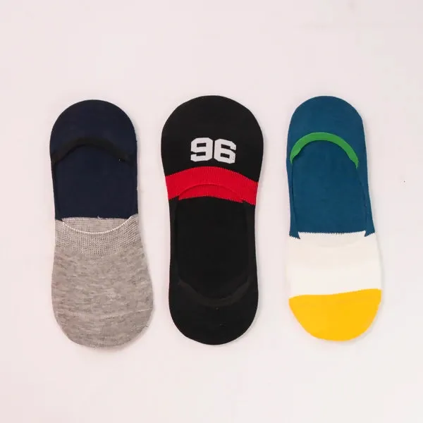 Colorful & Trendy No Show Low Cut Socks – L3 (Pack of 3)