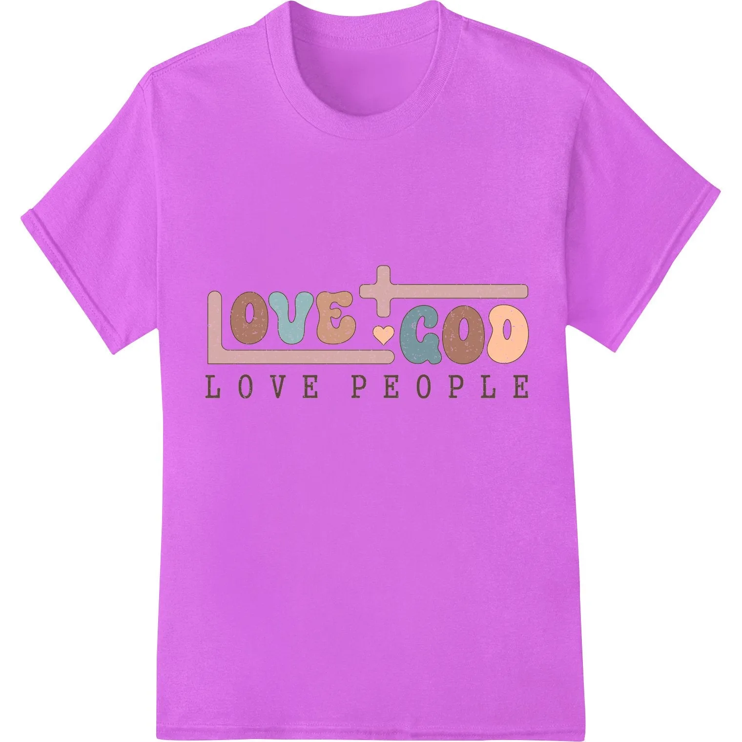 Colorful 'Love God Love People' Inspirational DTF Transfer