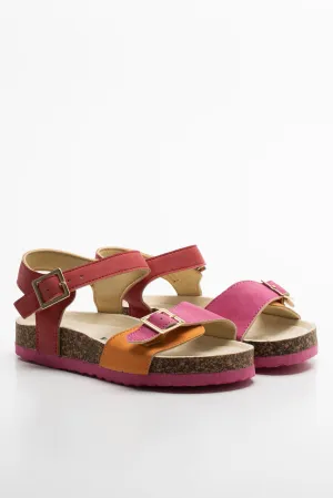 Colourblock Cork Sandal Pink