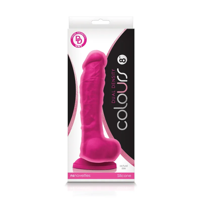 Colours Pleasures Dual Density 8" Dildo - Pink
