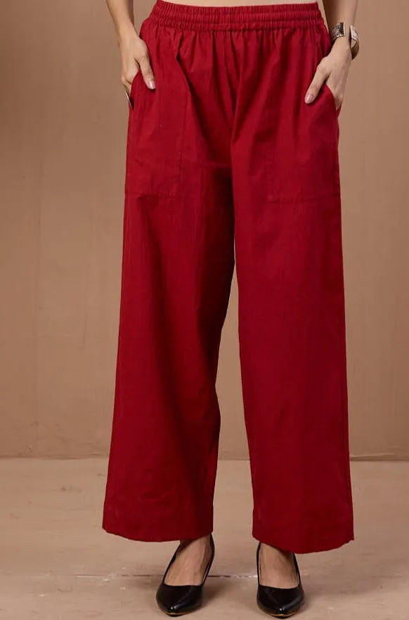 comfort fit pants - red south cotton pants