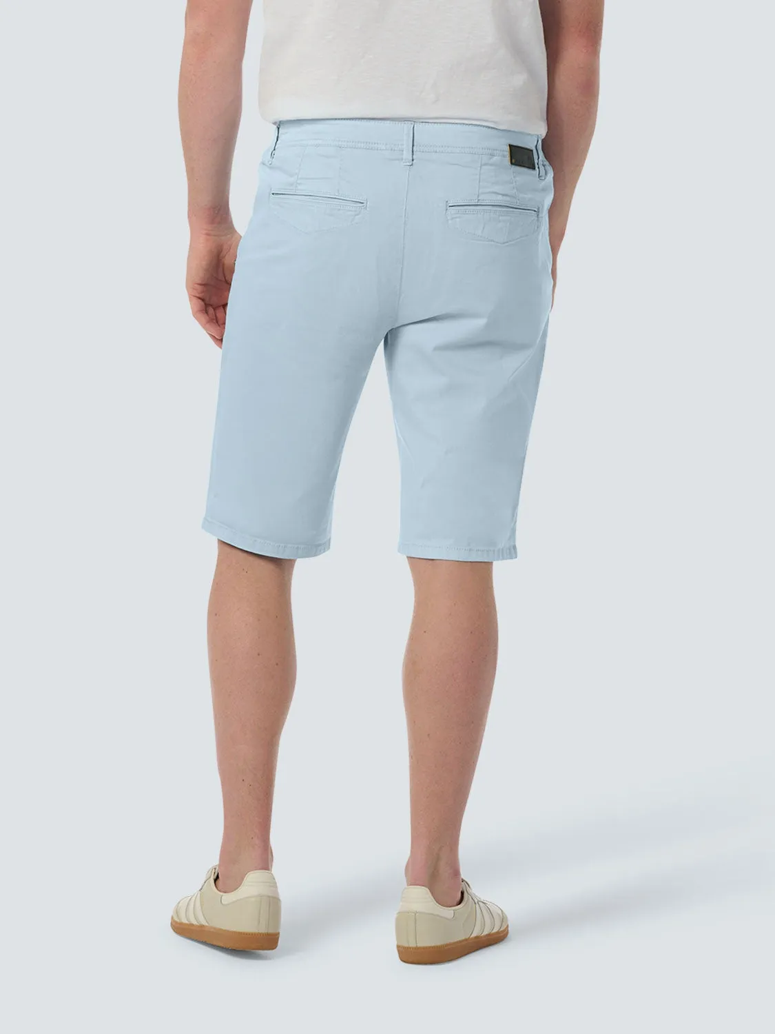 Comfortable Cotton Blend Short with Stretch and Zipper Closure | Sky