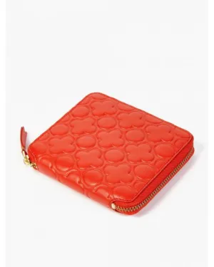 COMME DES GARCONS EMBOSSED ZIP AROUND WALLET ORANGE