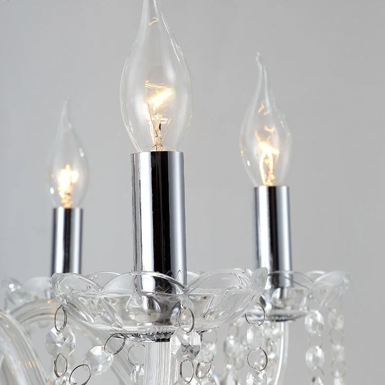 Contemporary Luxury Round Candelabra Glass 3/4/5/6 Light Chandelier For Living Room