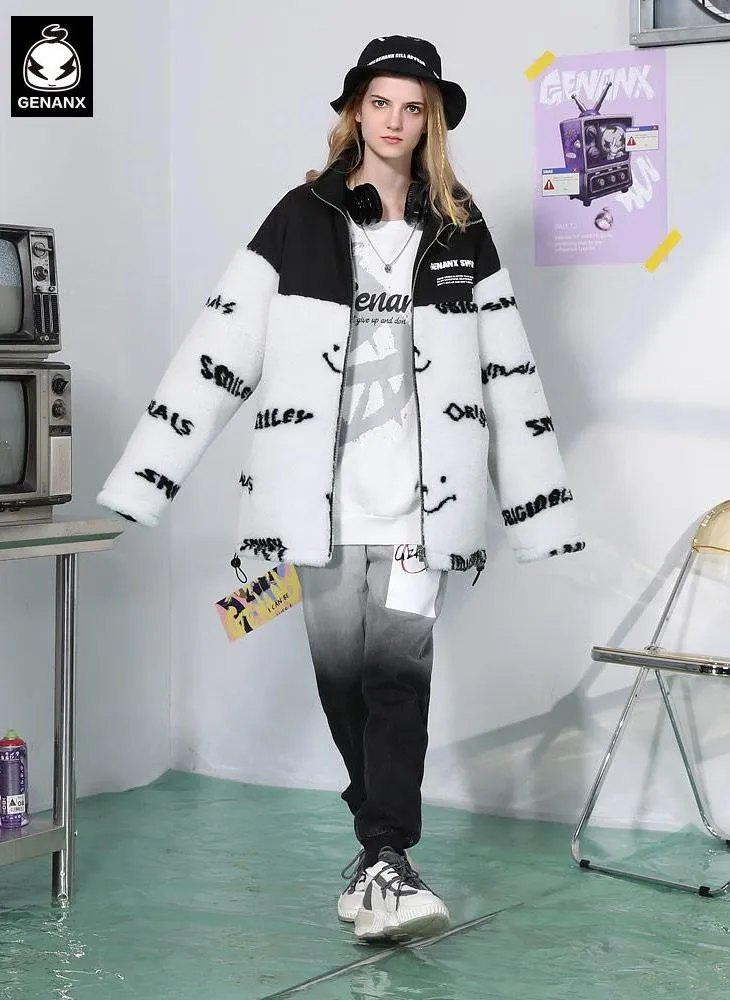 Contrast Color Spliced Reversible Padded Coat