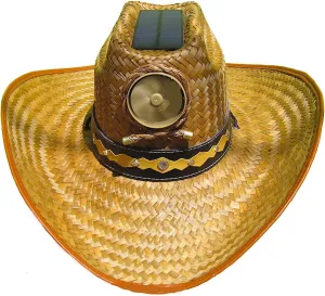 Cooling Sun Straw Solar Men's Palm Leaf Cowboy Hat w. Band Meduim