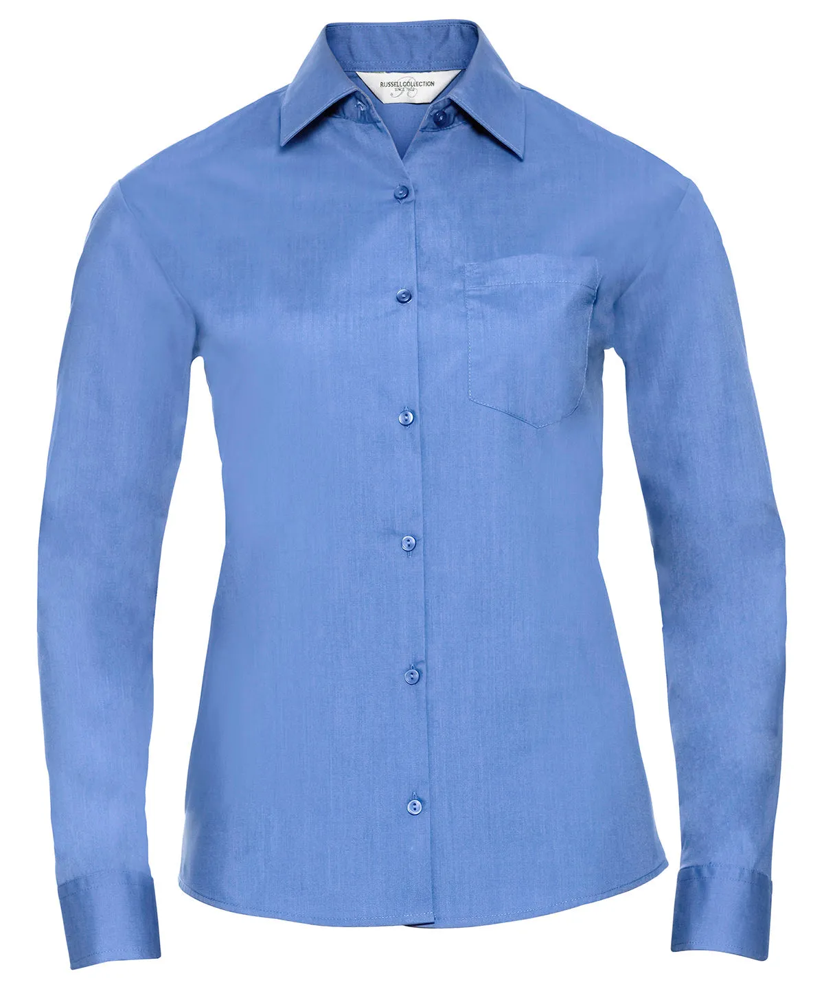 Corporate Blue - Women's long sleeve polycotton easycare poplin shirt