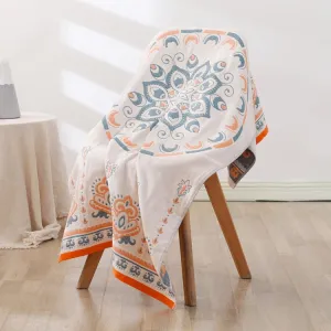 Cotton Bath Towel Soft Comfortable Beach Towel(Large Round Flower)
