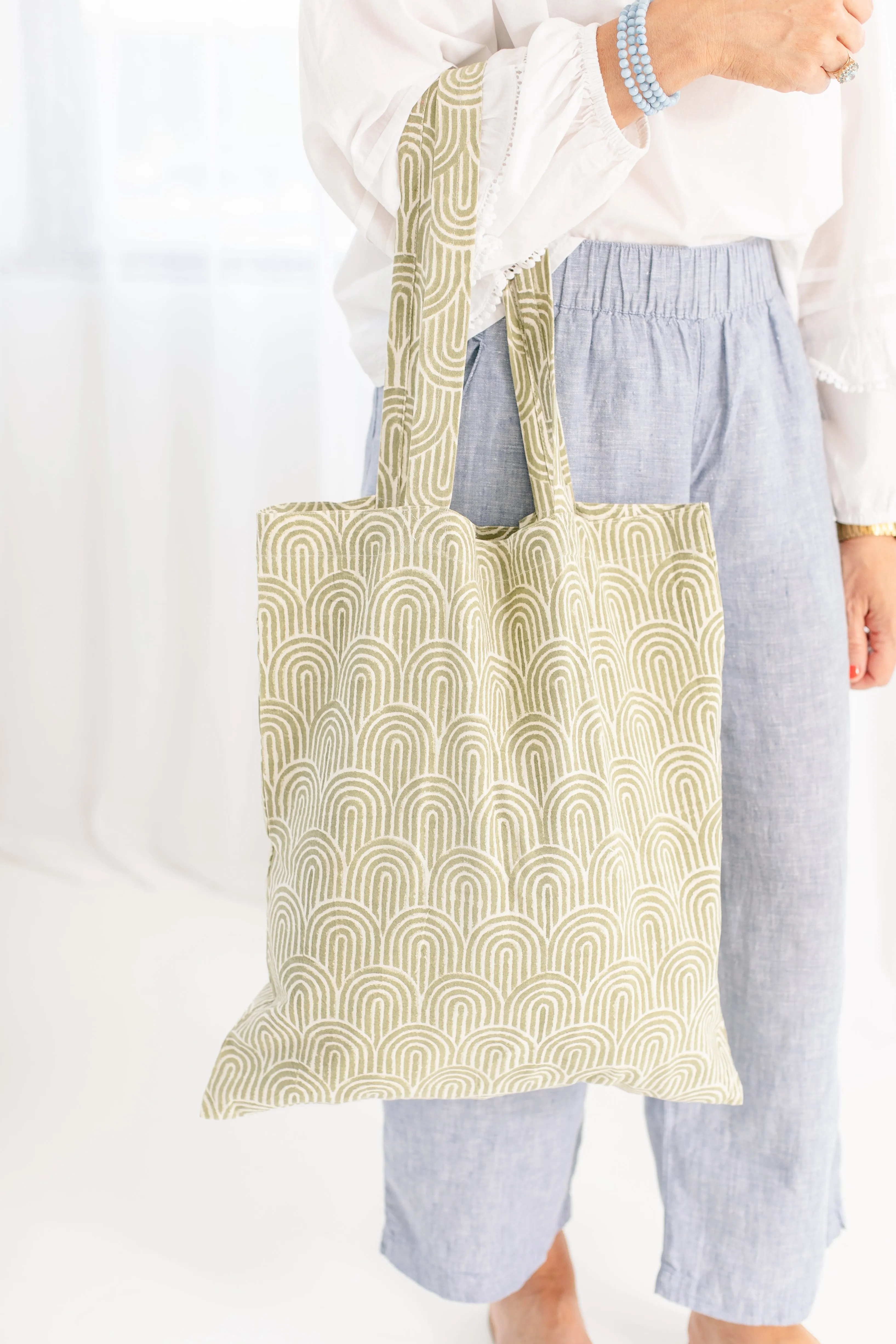 Cotton Block Print Market Tote