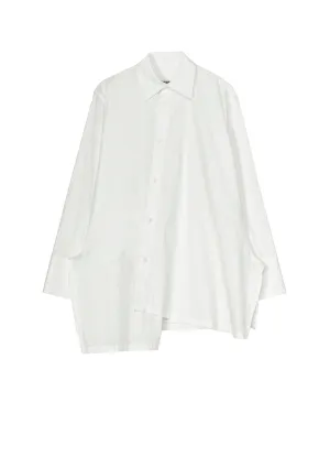 COTTON BROAD R-ASYMMETRIC FLARE BLOUSE