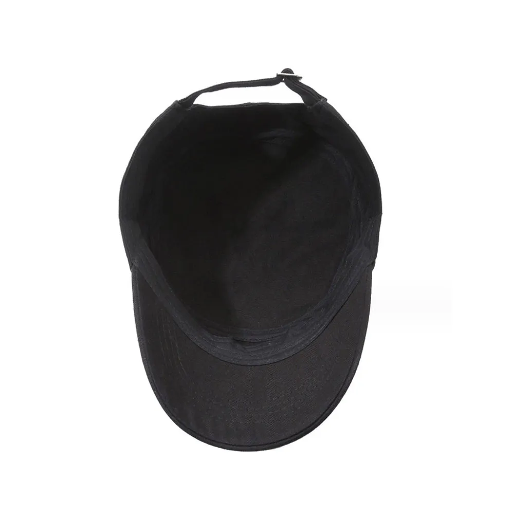 Cotton Cadet Cap Military Army Hat Army Style Flat Top Cap Adjustable Cotton Sports Hat YZ40198