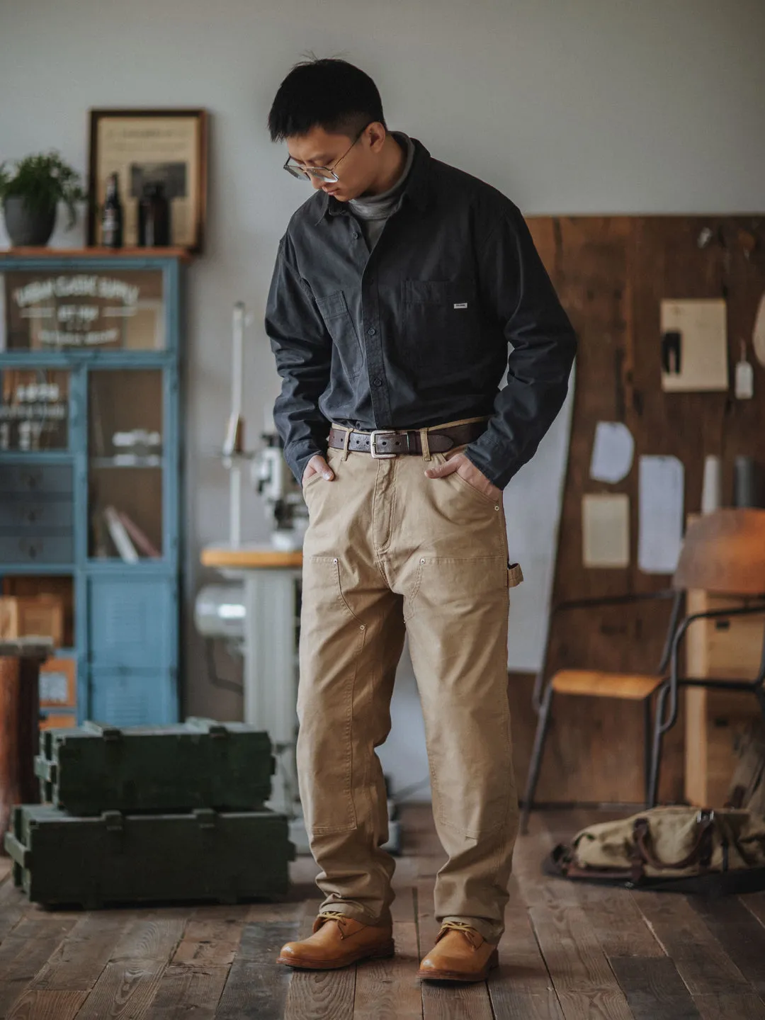 COTTON CANVAS CASUAL SHIRT