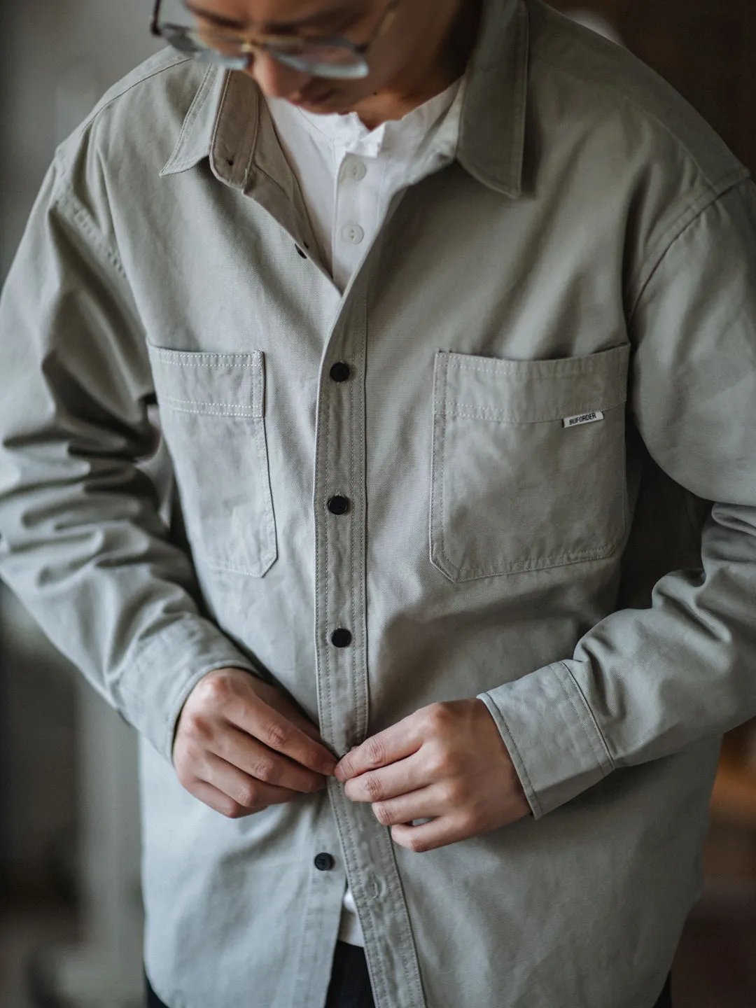 COTTON CANVAS CASUAL SHIRT