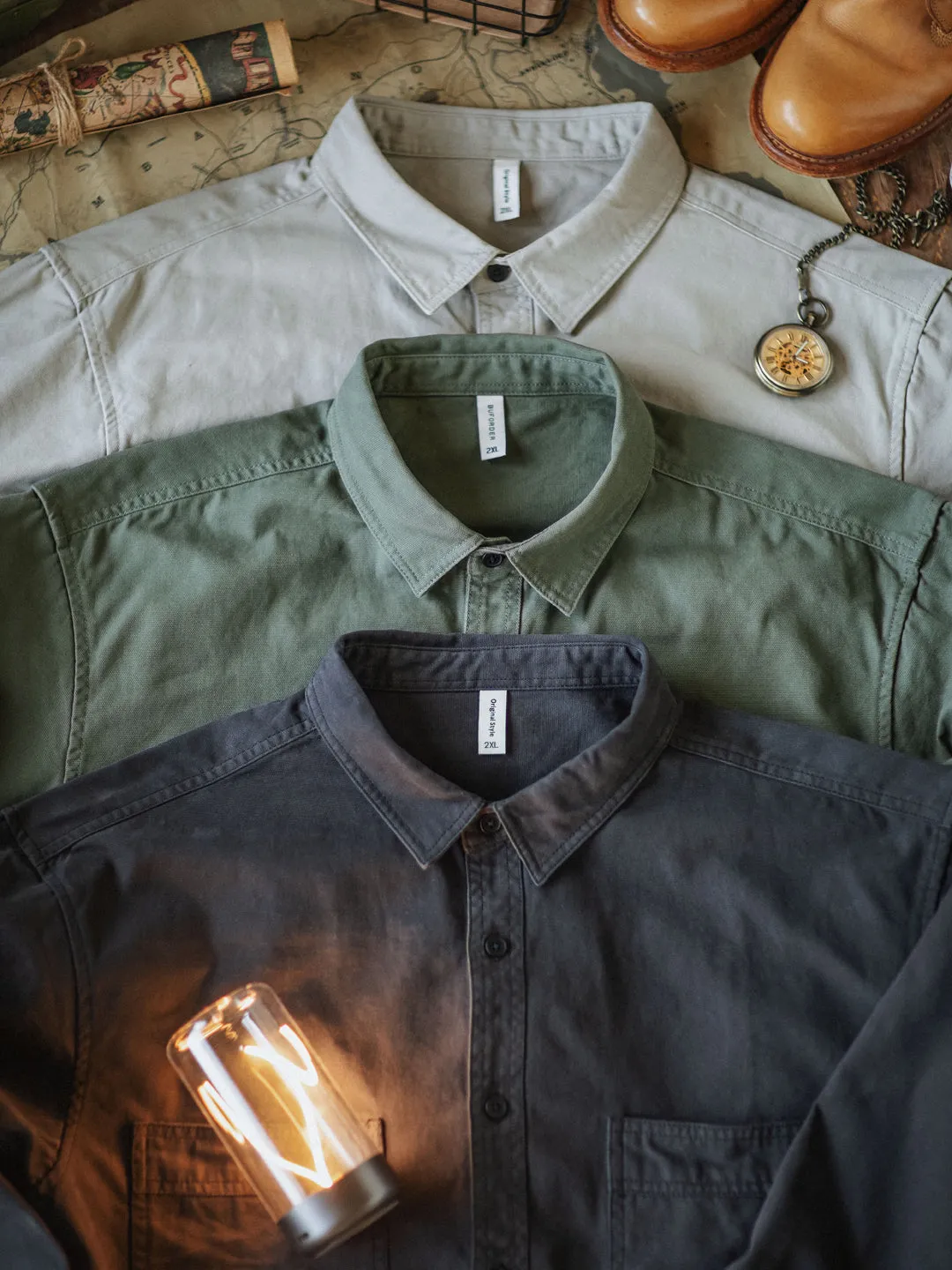 COTTON CANVAS CASUAL SHIRT